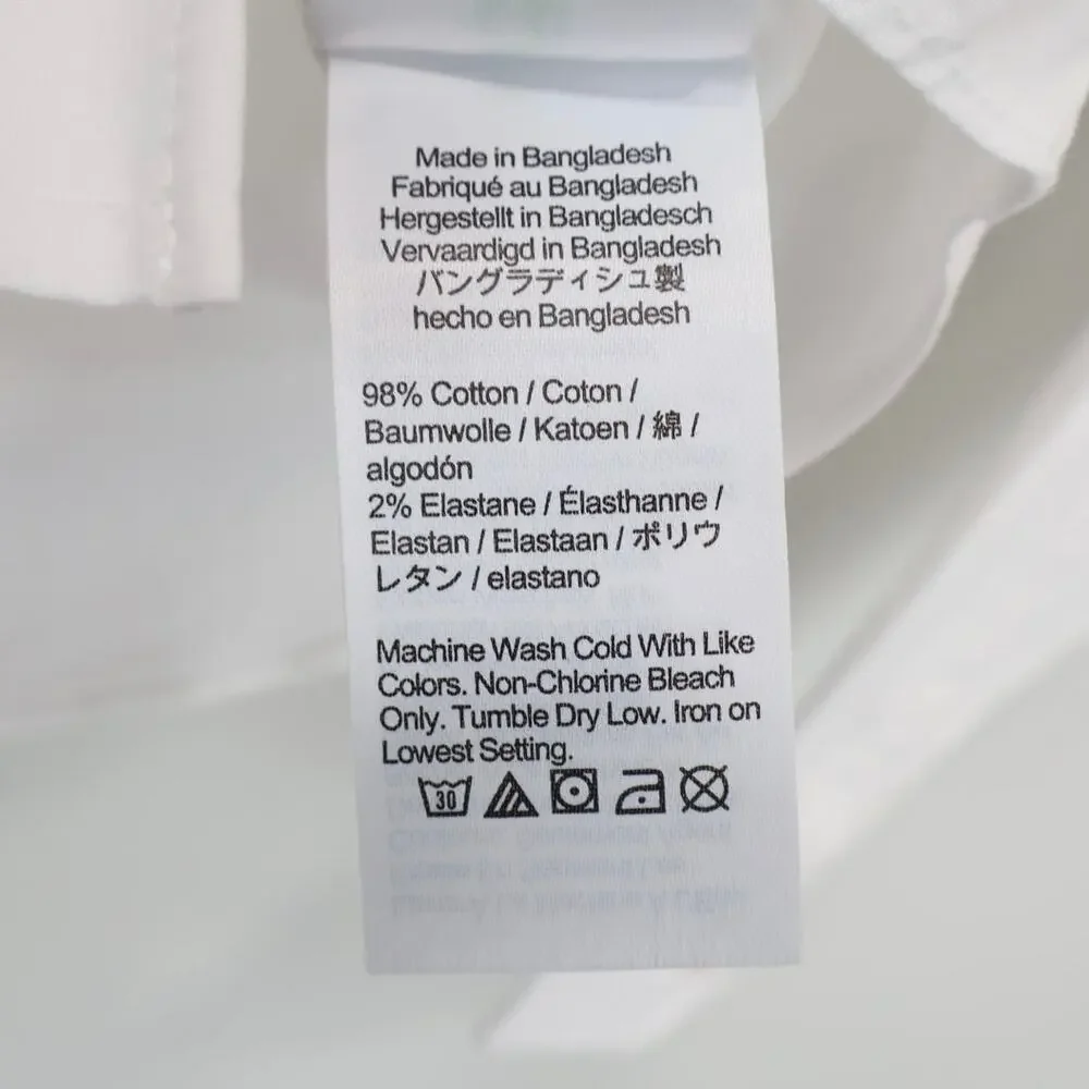 NWT J.Crew Crewcuts Girls' Cotton Blend Button Up White Shirt Size 8